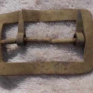 On 2-4-15, we were hunting a 1830s era home site when I dug the U.S. Carbine Sling Buckle there.