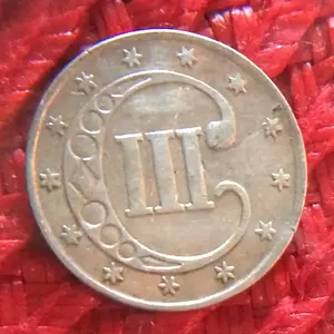 1851 3 Cent Back