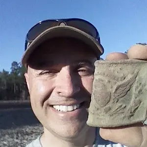Dug in Worth County Georgia farm field on Feb 8, 2015 ----Early version of 1851 Union Eagle Belt Sword Officers Plate #630