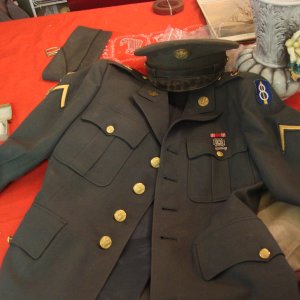 1960's US Soldier's Uniform with Sterling Rifleman's Pin. Served in West Germany.