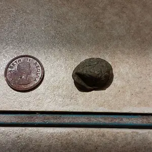 20150621 153016  Farthing from the old VFW and a button from the grey house