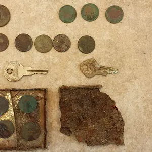 20150704 171031  House for sale 3 wheat spill (1909, 17, & 18).  Make-up cache 4 wheats (1914, 38, 44, & 48)  .5 hr