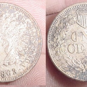 1863 "FAT" INDIAN HEAD PENNY - IN GREAT SHAPE FOR SALTWATER FIND