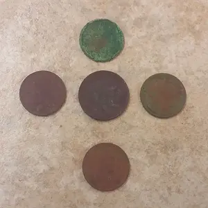 20150725 173725 LLS  Brick House on Elm. Notables  1929 Buffalo Nickle, 1889 IHP, and 3 wheats 1923,41, & 55.