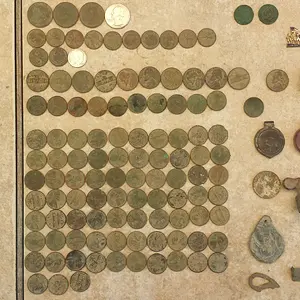 20150815 172026  Jim's house 5 hr  2 IHPs 1865 & 1901, 1946 quarter & 
 1954 Rosie.  11 wheats 1920, 34, 36, 2-40, 44S, 45, 46 ,52D, & 56D  $3.71