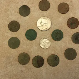 20150815 172218  Jims House Notables  2 IHPs 1865 & 1901, 1946 quarter &   1954 Rosie.  
11 wheats 1920,34, 36, 2-40, 44S, 45, 46, 52D, & 56D