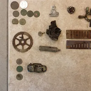 20150907 165518  Sharon's house, 1954 quarter & 4 wheats 1909, 20 x 2, & 25.  Hallauer farm 1915 wheat.   4.5 hrs  $0.68.