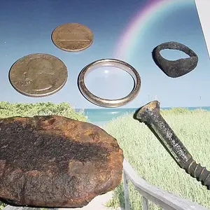 SEPT.14TH PM HUNT - NOT MUCH BUT GOT AN OLD GOLD 14K BAND AND A SILVER RING