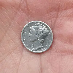 20150920 1942s Mercury dime. First silver with Tejon.
