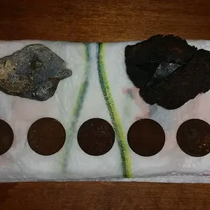 Some crusty wheat pennies & two "metallic" rocks/ores.