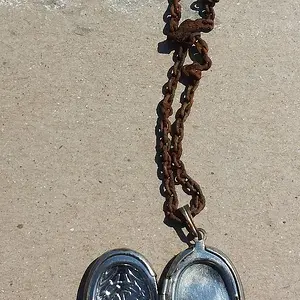 20150919 A possibly silver locket found at an old church in Madison county with the Tejon.