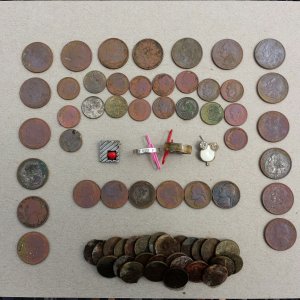 20150928 Total haul from Liberty Park in Madison with the F75. Included is the "True Love Waits" silver ring on the pink paper clip.