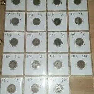 Canadian 5 cent silver "fishscales".
All found in 2015.
