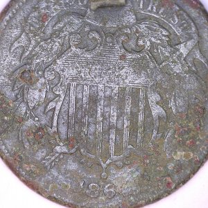 1864 2 cent piece back