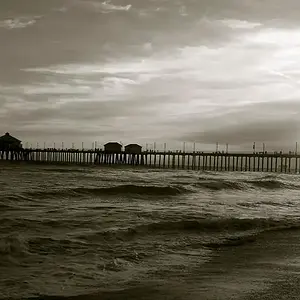Huntington Beach, a favorite. I took this shot from the south side of the pier.