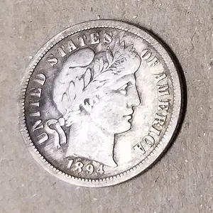 20160407 1894o Barber Dime. Found in Madison with the E-TRAC.