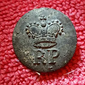 Royal Provincial Loyalist coat button found in a creek in the SC Lowcountry