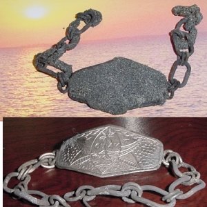 SILVER BRACELET - PROBABLY CIRCA WWII - FOUND AT A BEACH FREQUENTED BY MILITARY IN RI
