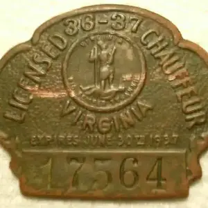 1936 37 Chauffeur Badge