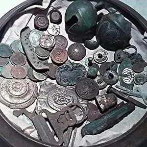 Random artifacts...coins,buttons,bells,bullets,knife,etc