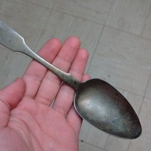 12 Loth (75% silver) Eastern European serving spoon (Likely Romanian) circa 1850's-1880's. (Dump find)