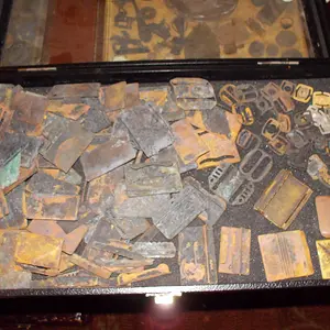 EXAMPLES OF OLD BRASS BATHING SUIT BUCKLES AND BATHING CAP SNAPS - MOST OF THESE WOULDVE BEEN FROM THE EARLY 1900S - LOTS OF OLD GOLD AND OLD SILVER W