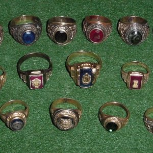Class rings I still have left (not counting the one I'm returning Sept. 30th)- Ive have found over 60 detecting - have returned about a 3rd - sold abo