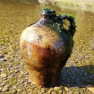 Edgefield pottery jug found in a local river; circa 1810-1850.  Not from the colonial period but I included it here anyway.