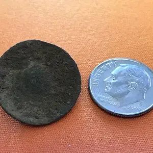 Button #1. Large. Smooth Side. Found with the XP DEUS on the other side of the James River. Could be colonial. Will post in forums for for ID. Smooth 