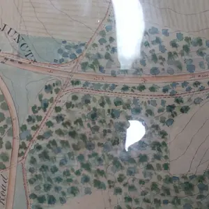 map found at nat.archives,college pk.,md..union camp before hosp.complex was constructed(barracks area).is now  industrial/office buildings.
