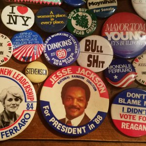 Some historic democrat political buttons I found.