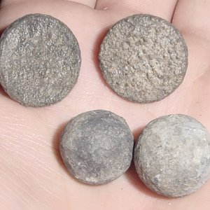 AUG 14TH - COLONIAL PEWTER BUTTONS - MUSKET BALLS