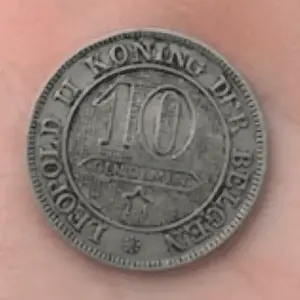 1895 Leopold II Belgian 10 Cents (French)