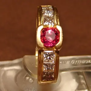 18K Gold, Ruby & Diamond