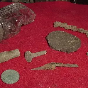WW I CAMP FINDS - STOPPED BY WOODS WHERE TRAINING CAMP WAS IN THE EARLY 1900S - HIT HERE LAST YEAR WITH MY CZ21 IN ALL METAL AND MADE A FEW OLD FINDS 