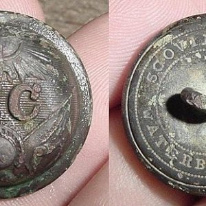 CIRCA 1856 WORCESTER HIGHLAND ACADEMY CADET COAT BUTTON - FOUND IN AN OLD FARM FIELD - MANY STUDENTS FROM THIS SCHOOL BECAME OFFICERS IN THE CW