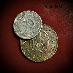 1935 German Currency 5.50 Reichsmarks.
