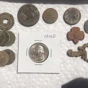 Good finds so far at 1870 house. 8-25. Photo is missing spoon and a few other neat little things.