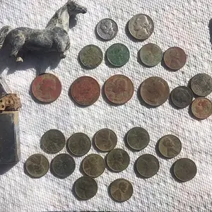 2 hours 9-17. 1943-P war nick, '45 merc, 1919-s wheatie, + 3 other wheats. The 13 lincolns at the bottom were all in one spot, there were more but it 