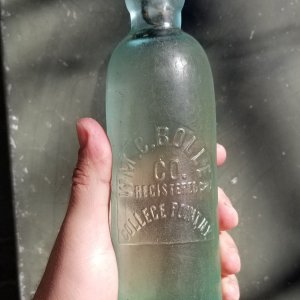 WM. C. Boller Co. Soda Bottle
