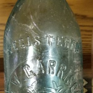 C. V. Garrison Blob Top Beer Bottle