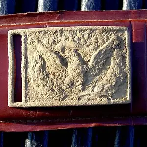 Sword Belt Plate - As it looked, freshly recovered.  2006