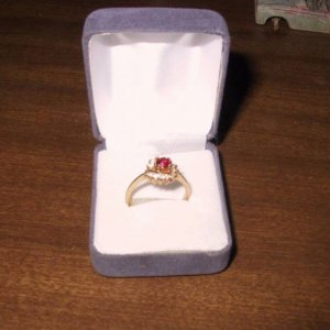Gold Ring With Diamonds and a Ruby - Found and returned to owner, 2006.