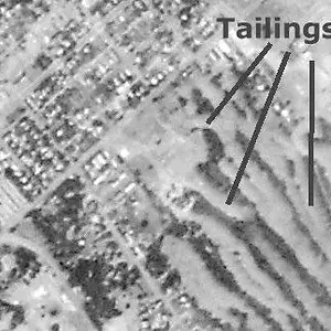 More tailings (map) - Old map of Folsom showing tailing piles