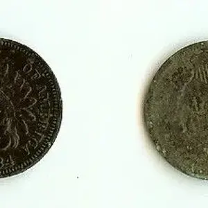 1865 & 1884 Indian Head Cents