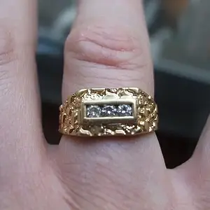 Close up of the ring. - (My first Gold ring.) I dug it and was a little disappointed because I thought it was plated because it said 14 KP on it. I di