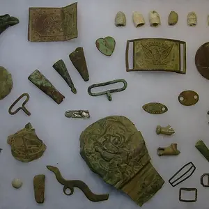 Some of My 2008 Finds - Militia Plates, Scabbard Tips, Powder Flasks and More.  Here's the link to our 2008 Annual Post:

http://forum.treasurenet.com