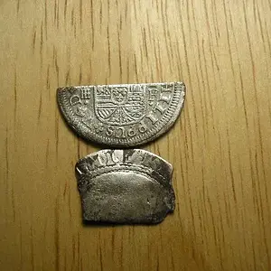 1559 Elizabeth I Shilling & Phillip V Pistareen