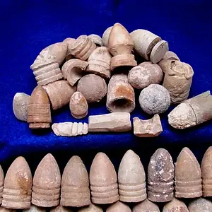 Carved Bullets & Minies - Virgin Civil War Campsite Finds 2011