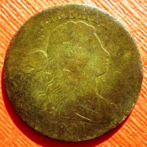 1801 "Draped Bust" Large Cent S-221 - Detector Used: White's DFX - Stock Coil
VDI: 79
Depth: 7 inches
Location: Burlington County, NJ